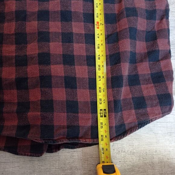 Loser Machine Company Flannel shirt Long Sleeve Mens M Red Black Plaid Checker - Picture 7 of 7